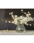 White Blossoms in Glass Vase | Canvas Paints