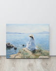 Woman Overlooking Ocean | Canvas Prints