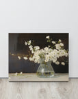 White Blossoms in Glass Vase | Canvas Paints