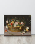 Flowers in a Basket and a Vase | Canvas Print