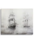 Vintage Black and White Sailboats | Canvas Prints