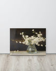 White Blossoms in Glass Vase | Canvas Paints