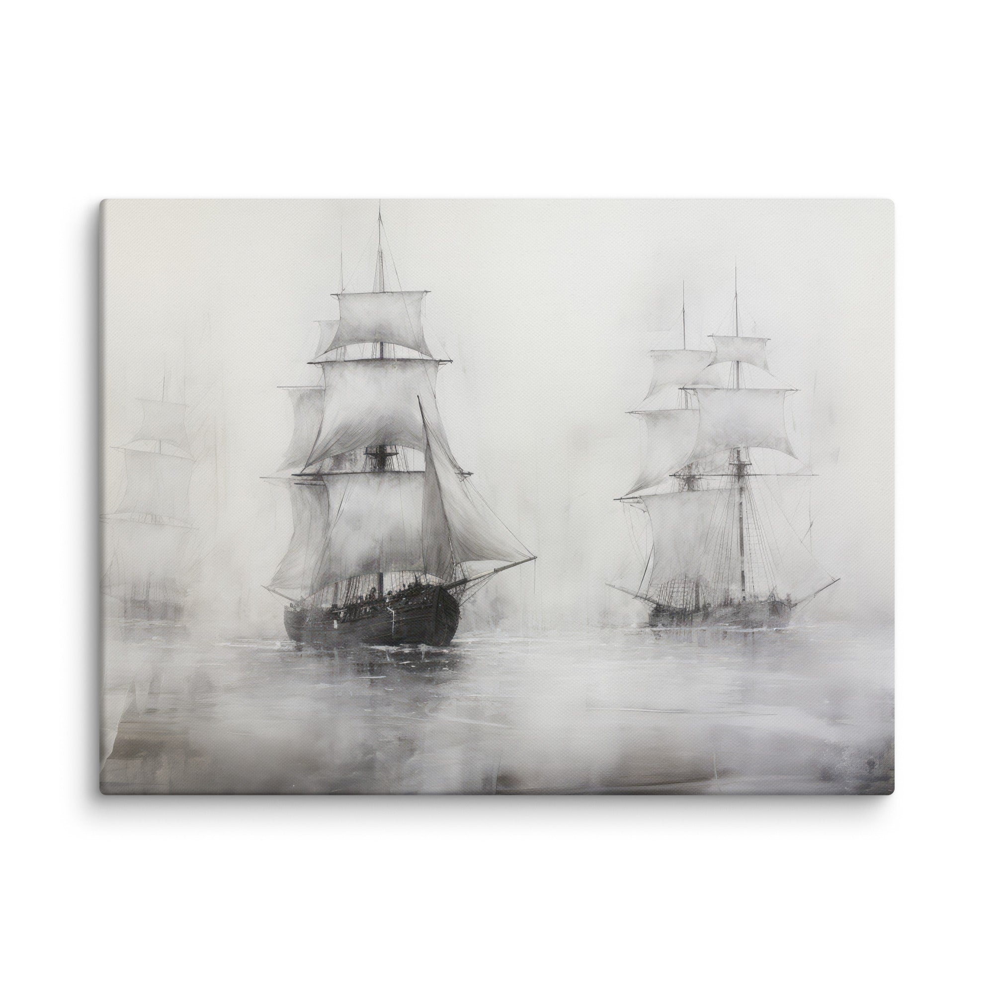 Vintage Black and White Sailboats | Canvas Prints