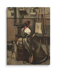 Woman Seated Before an Easel, a Mandolin in her Hand | Canvas Print