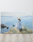 Woman Overlooking Ocean | Canvas Prints