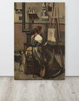 Woman Seated Before an Easel, a Mandolin in her Hand | Canvas Print