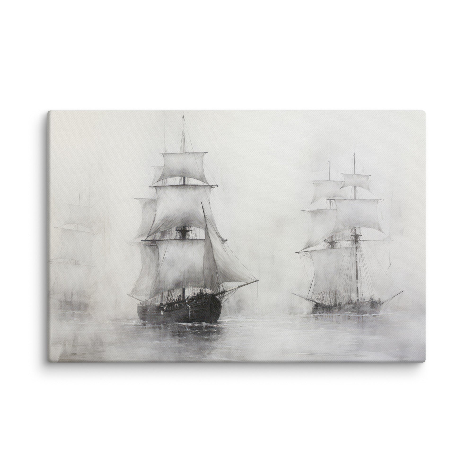 Vintage Black and White Sailboats | Canvas Prints