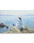 Woman Overlooking Ocean | Canvas Prints